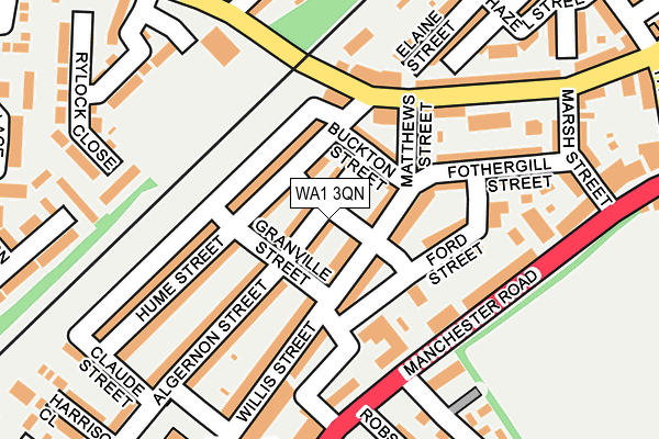 WA1 3QN map - OS OpenMap – Local (Ordnance Survey) WA1 3QN map - OS OpenMap – Local (Ordnance Survey)