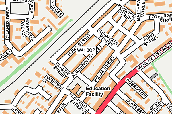 WA1 3QP map - OS OpenMap – Local (Ordnance Survey) WA1 3QP map - OS OpenMap – Local (Ordnance Survey)