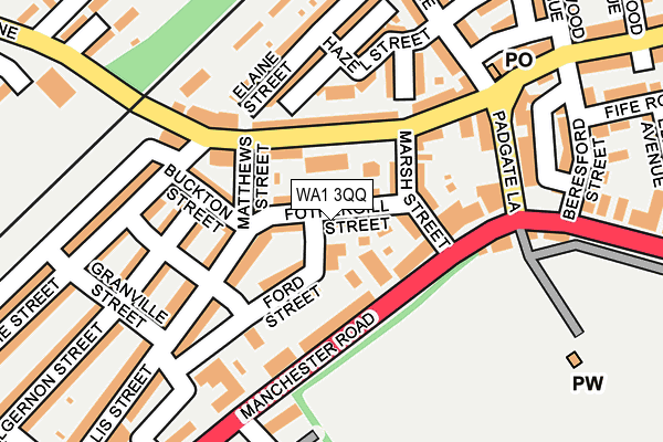 WA1 3QQ map - OS OpenMap – Local (Ordnance Survey) WA1 3QQ map - OS OpenMap – Local (Ordnance Survey)