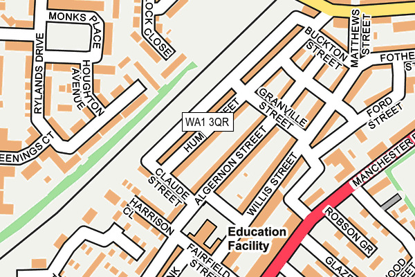 WA1 3QR map - OS OpenMap – Local (Ordnance Survey) WA1 3QR map - OS OpenMap – Local (Ordnance Survey)