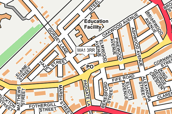 WA1 3RR map - OS OpenMap – Local (Ordnance Survey) WA1 3RR map - OS OpenMap – Local (Ordnance Survey)