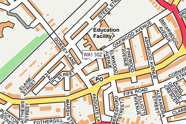 WA1 3SZ map - OS OpenMap – Local (Ordnance Survey)