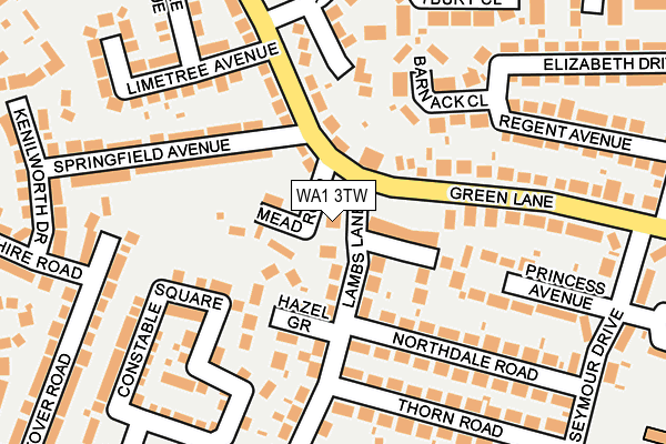 WA1 3TW map - OS OpenMap – Local (Ordnance Survey) WA1 3TW map - OS OpenMap – Local (Ordnance Survey)