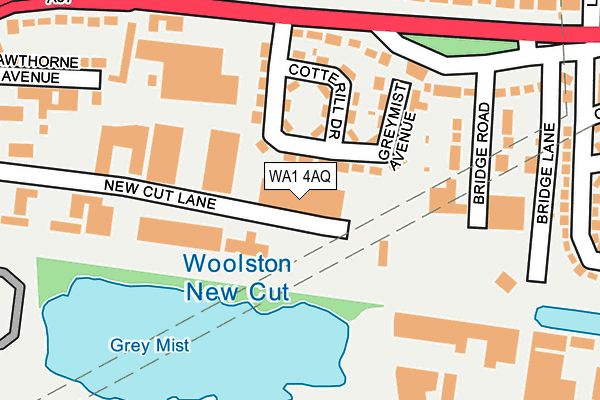 WA1 4AQ map - OS OpenMap – Local (Ordnance Survey) WA1 4AQ map - OS OpenMap – Local (Ordnance Survey)