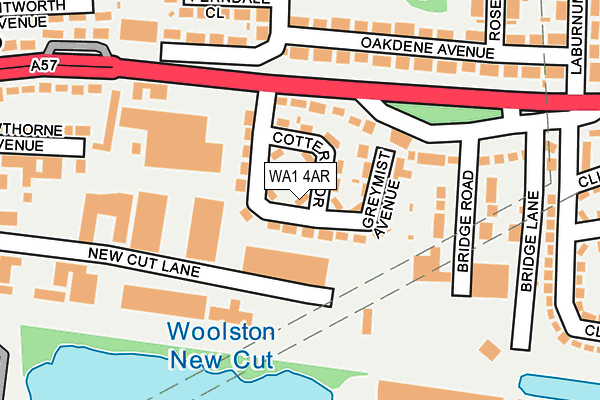 WA1 4AR map - OS OpenMap – Local (Ordnance Survey) WA1 4AR map - OS OpenMap – Local (Ordnance Survey)