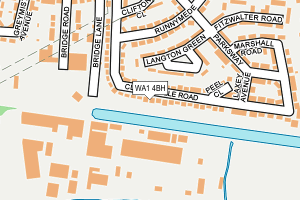 WA1 4BH map - OS OpenMap – Local (Ordnance Survey) WA1 4BH map - OS OpenMap – Local (Ordnance Survey)