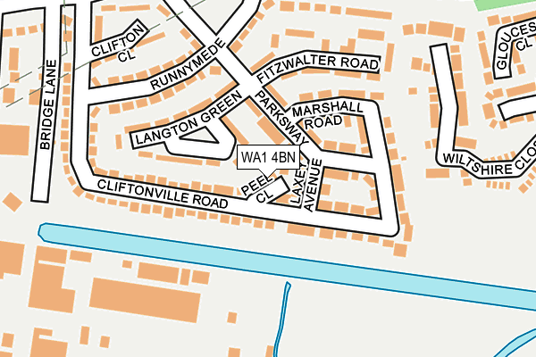 WA1 4BN map - OS OpenMap – Local (Ordnance Survey) WA1 4BN map - OS OpenMap – Local (Ordnance Survey)