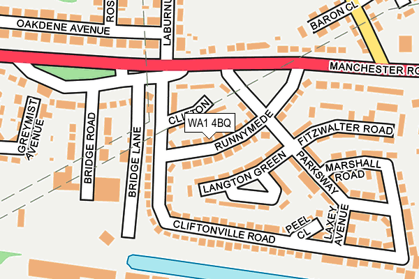 WA1 4BQ map - OS OpenMap – Local (Ordnance Survey) WA1 4BQ map - OS OpenMap – Local (Ordnance Survey)