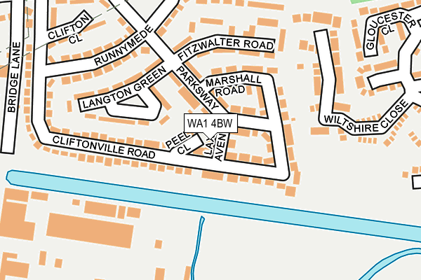 WA1 4BW map - OS OpenMap – Local (Ordnance Survey) WA1 4BW map - OS OpenMap – Local (Ordnance Survey)