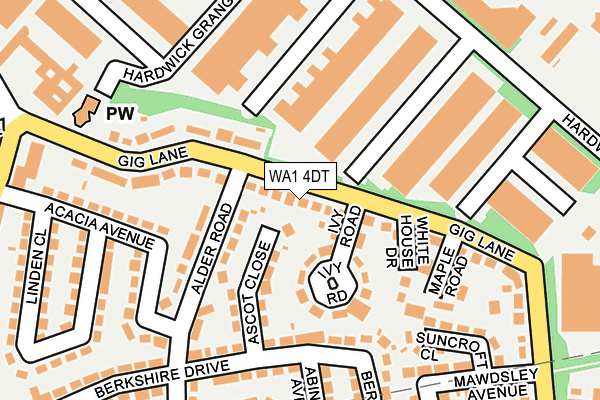 WA1 4DT map - OS OpenMap – Local (Ordnance Survey) WA1 4DT map - OS OpenMap – Local (Ordnance Survey)