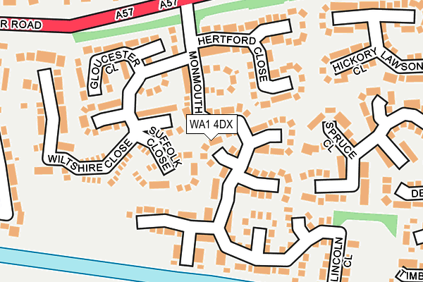 WA1 4DX map - OS OpenMap – Local (Ordnance Survey)