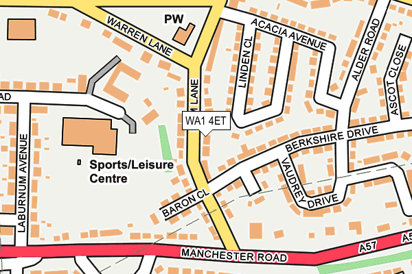 WA1 4ET map - OS OpenMap – Local (Ordnance Survey) WA1 4ET map - OS OpenMap – Local (Ordnance Survey)