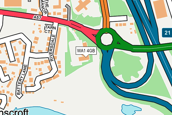 WA1 4GB map - OS OpenMap – Local (Ordnance Survey) WA1 4GB map - OS OpenMap – Local (Ordnance Survey)