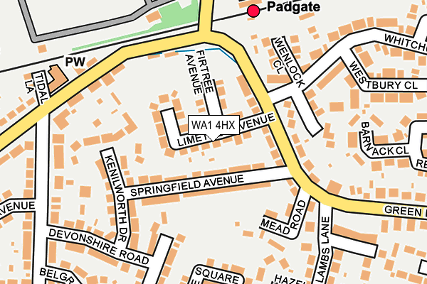 WA1 4HX map - OS OpenMap – Local (Ordnance Survey) WA1 4HX map - OS OpenMap – Local (Ordnance Survey)