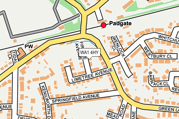 WA1 4HY map - OS OpenMap – Local (Ordnance Survey) WA1 4HY map - OS OpenMap – Local (Ordnance Survey)