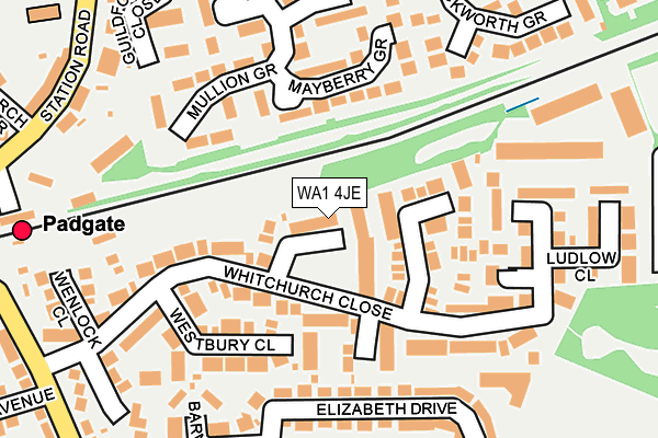 WA1 4JE map - OS OpenMap – Local (Ordnance Survey)