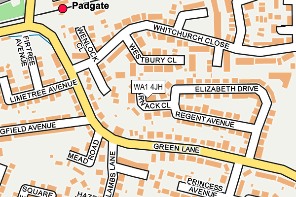 WA1 4JH map - OS OpenMap – Local (Ordnance Survey) WA1 4JH map - OS OpenMap – Local (Ordnance Survey)