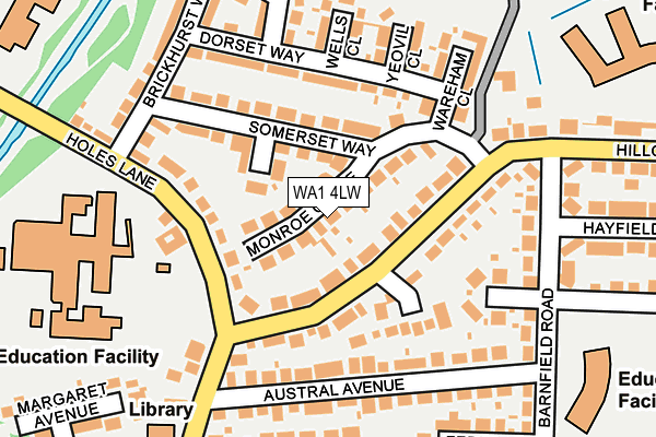 WA1 4LW map - OS OpenMap – Local (Ordnance Survey)
