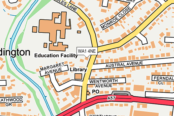 WA1 4NE map - OS OpenMap – Local (Ordnance Survey) WA1 4NE map - OS OpenMap – Local (Ordnance Survey)