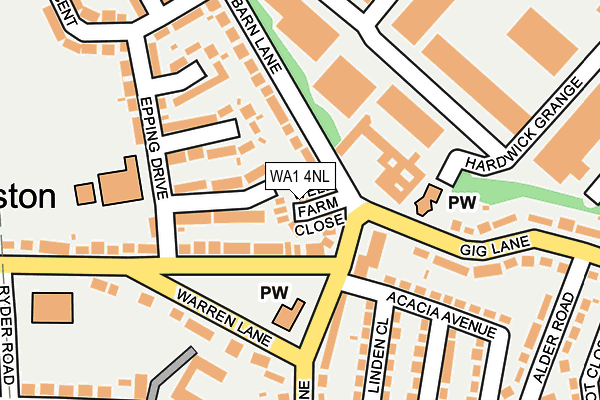 WA1 4NL map - OS OpenMap – Local (Ordnance Survey) WA1 4NL map - OS OpenMap – Local (Ordnance Survey)