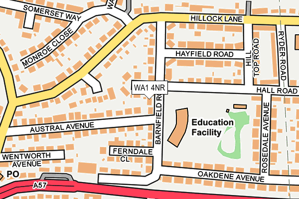 WA1 4NR map - OS OpenMap – Local (Ordnance Survey) WA1 4NR map - OS OpenMap – Local (Ordnance Survey)