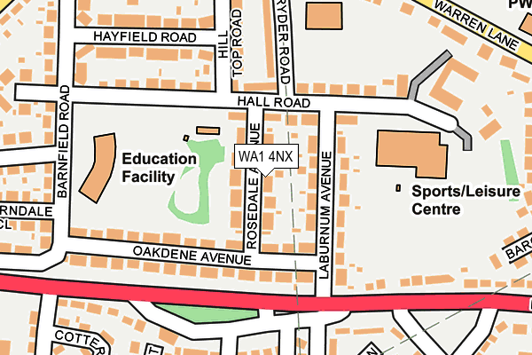 WA1 4NX map - OS OpenMap – Local (Ordnance Survey) WA1 4NX map - OS OpenMap – Local (Ordnance Survey)