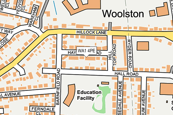 WA1 4PE map - OS OpenMap – Local (Ordnance Survey) WA1 4PE map - OS OpenMap – Local (Ordnance Survey)
