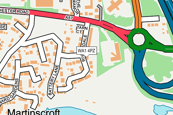 WA1 4PZ map - OS OpenMap – Local (Ordnance Survey) WA1 4PZ map - OS OpenMap – Local (Ordnance Survey)