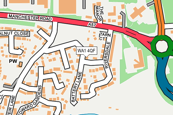 WA1 4QF map - OS OpenMap – Local (Ordnance Survey) WA1 4QF map - OS OpenMap – Local (Ordnance Survey)