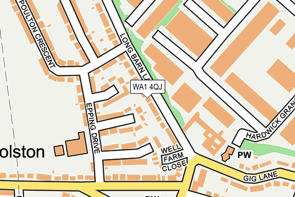 WA1 4QJ map - OS OpenMap – Local (Ordnance Survey) WA1 4QJ map - OS OpenMap – Local (Ordnance Survey)