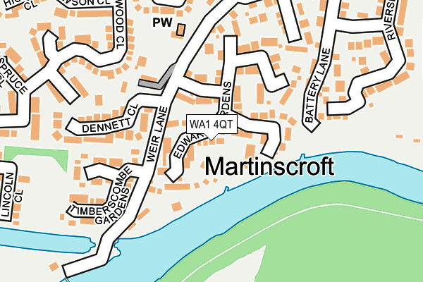 WA1 4QT map - OS OpenMap – Local (Ordnance Survey) WA1 4QT map - OS OpenMap – Local (Ordnance Survey)