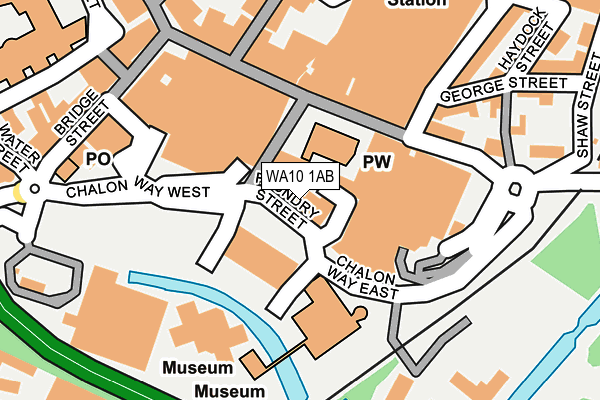 WA10 1AB map - OS OpenMap – Local (Ordnance Survey) WA10 1AB map - OS OpenMap – Local (Ordnance Survey)