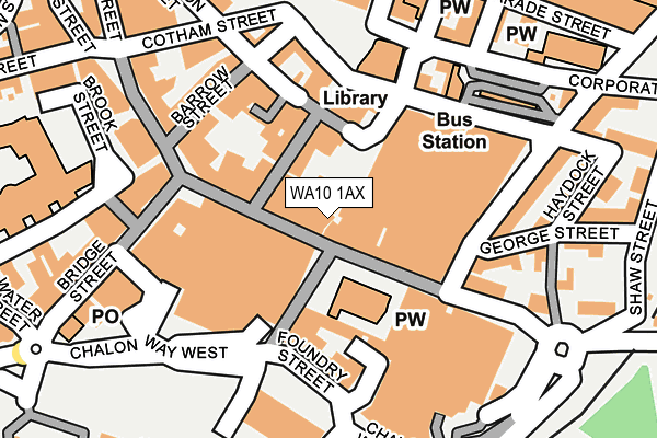 WA10 1AX map - OS OpenMap – Local (Ordnance Survey) WA10 1AX map - OS OpenMap – Local (Ordnance Survey)