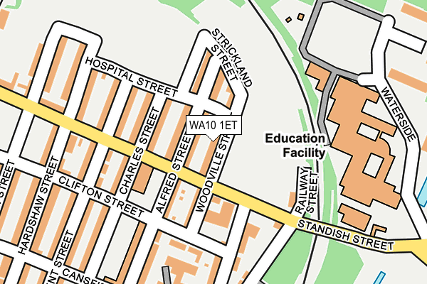 WA10 1ET map - OS OpenMap – Local (Ordnance Survey) WA10 1ET map - OS OpenMap – Local (Ordnance Survey)