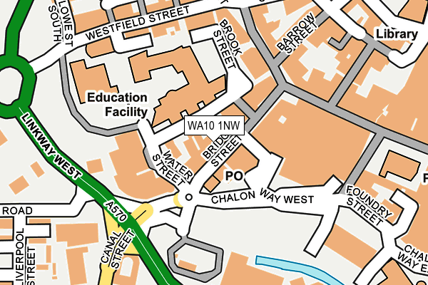 WA10 1NW map - OS OpenMap – Local (Ordnance Survey)