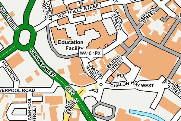 WA10 1PX map - OS OpenMap – Local (Ordnance Survey) WA10 1PX map - OS OpenMap – Local (Ordnance Survey)