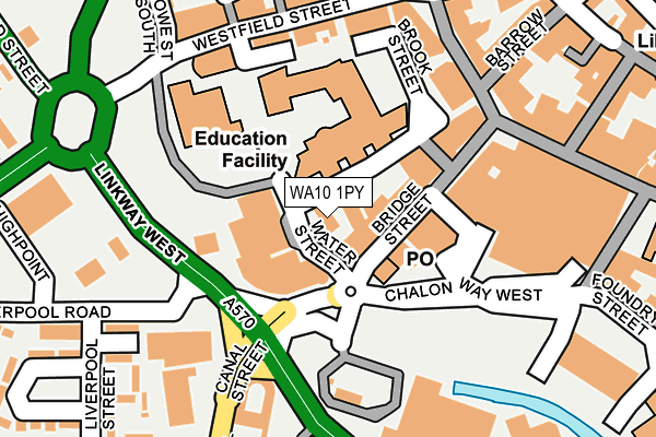 WA10 1PY map - OS OpenMap – Local (Ordnance Survey) WA10 1PY map - OS OpenMap – Local (Ordnance Survey)