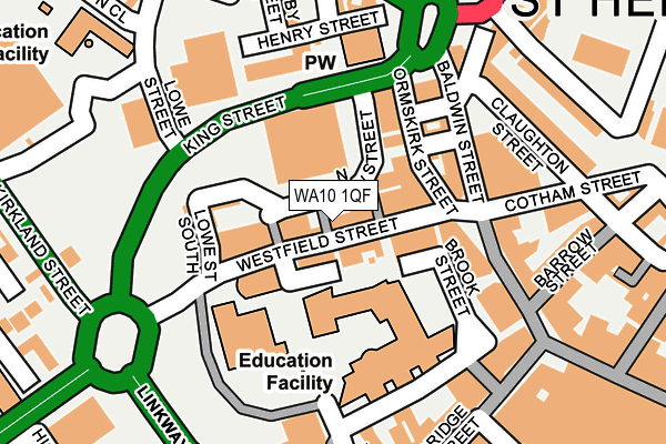 WA10 1QF map - OS OpenMap – Local (Ordnance Survey) WA10 1QF map - OS OpenMap – Local (Ordnance Survey)