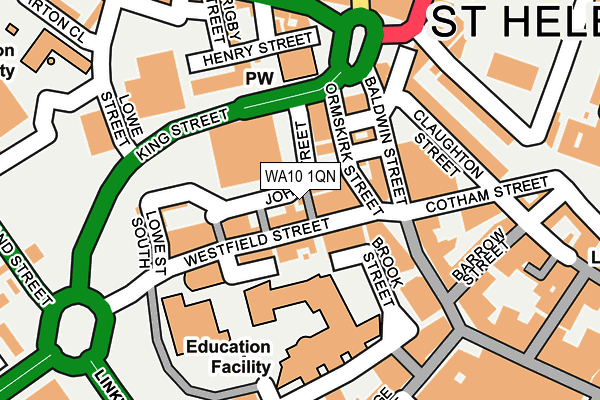 WA10 1QN map - OS OpenMap – Local (Ordnance Survey)