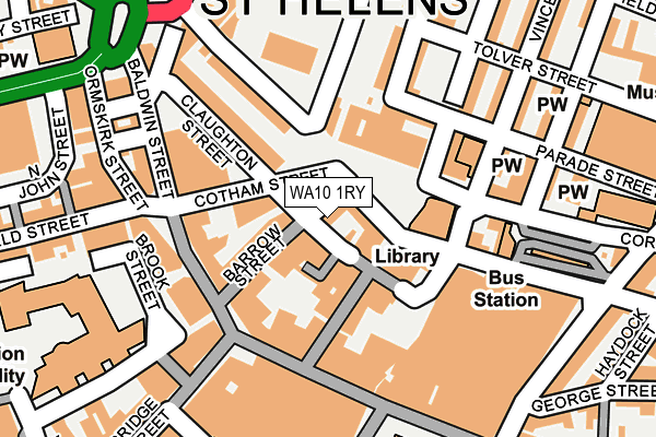 WA10 1RY map - OS OpenMap – Local (Ordnance Survey)