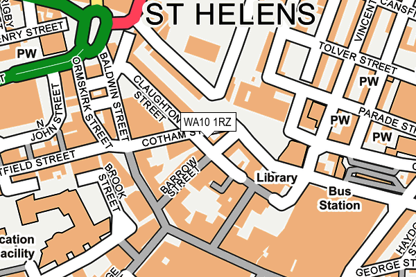 WA10 1RZ map - OS OpenMap – Local (Ordnance Survey)