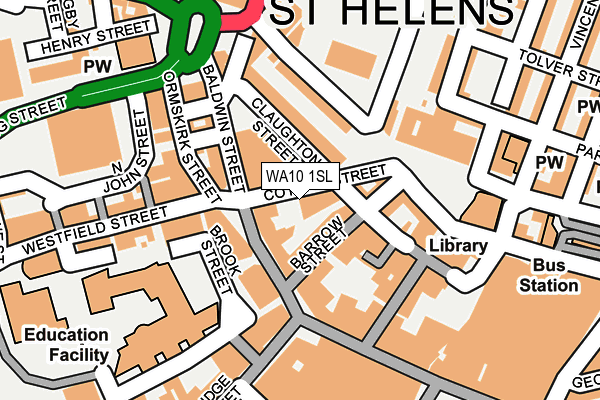 WA10 1SL map - OS OpenMap – Local (Ordnance Survey) WA10 1SL map - OS OpenMap – Local (Ordnance Survey)