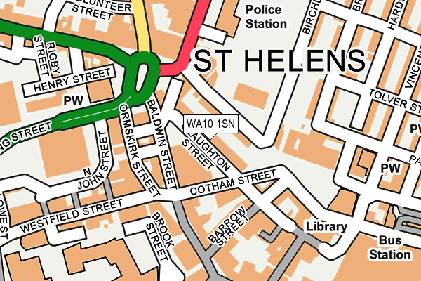 WA10 1SN map - OS OpenMap – Local (Ordnance Survey) WA10 1SN map - OS OpenMap – Local (Ordnance Survey)