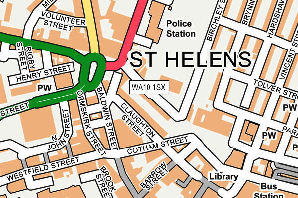 WA10 1SX map - OS OpenMap – Local (Ordnance Survey)