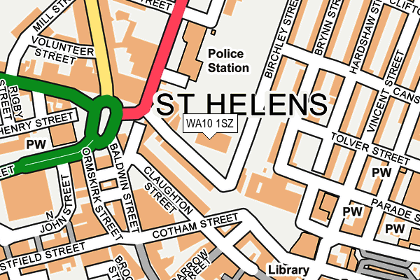 WA10 1SZ map - OS OpenMap – Local (Ordnance Survey) WA10 1SZ map - OS OpenMap – Local (Ordnance Survey)