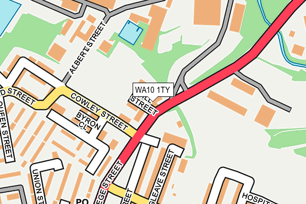 WA10 1TY map - OS OpenMap – Local (Ordnance Survey) WA10 1TY map - OS OpenMap – Local (Ordnance Survey)