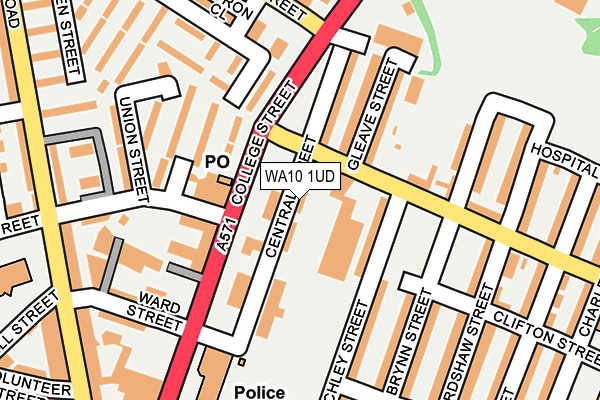 WA10 1UD map - OS OpenMap – Local (Ordnance Survey) WA10 1UD map - OS OpenMap – Local (Ordnance Survey)
