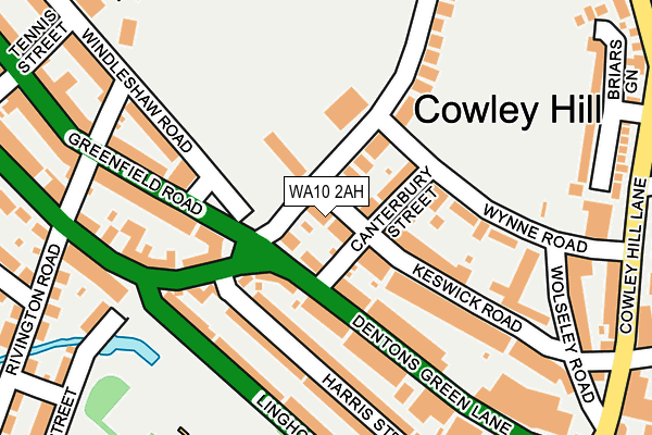 WA10 2AH map - OS OpenMap – Local (Ordnance Survey) WA10 2AH map - OS OpenMap – Local (Ordnance Survey)