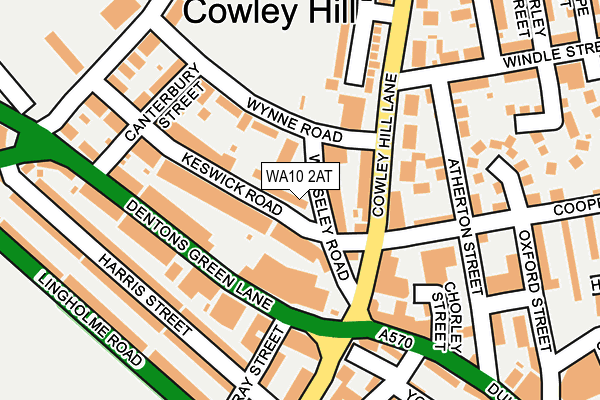 WA10 2AT map - OS OpenMap – Local (Ordnance Survey) WA10 2AT map - OS OpenMap – Local (Ordnance Survey)