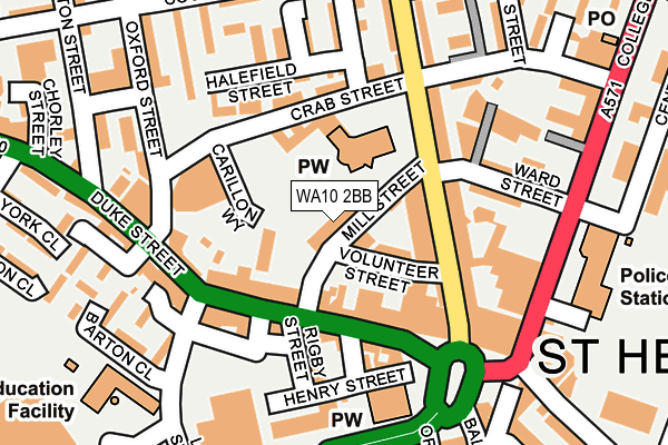 WA10 2BB map - OS OpenMap – Local (Ordnance Survey) WA10 2BB map - OS OpenMap – Local (Ordnance Survey)